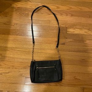 BP black cross body bag with gold hardware